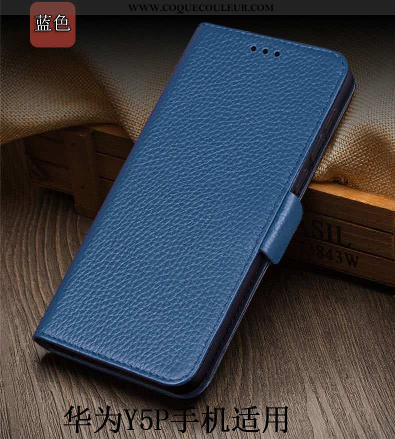 Coque Huawei Y5p Protection Téléphone Portable Tout Compris, Housse Huawei Y5p Cuir Véritable Incass