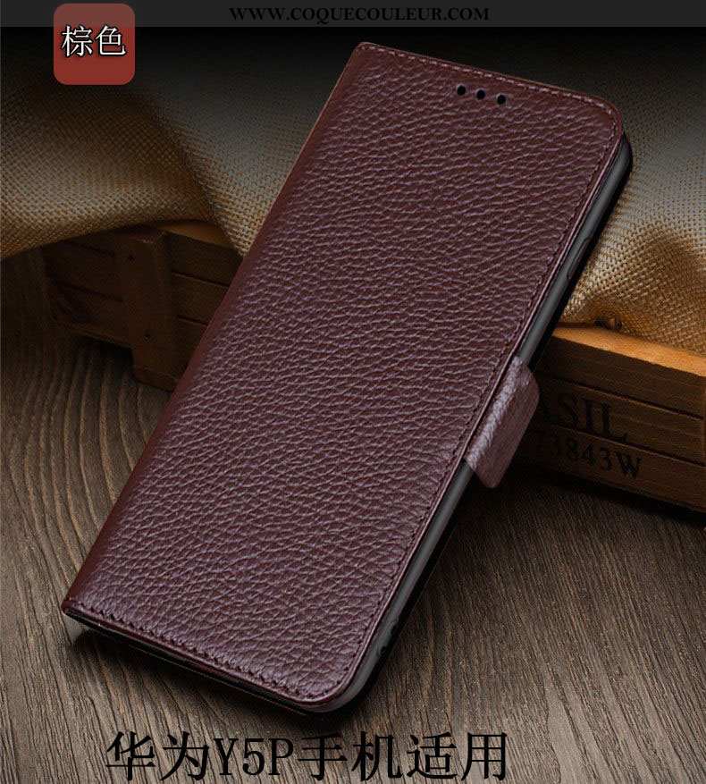Coque Huawei Y5p Protection Téléphone Portable Tout Compris, Housse Huawei Y5p Cuir Véritable Incass
