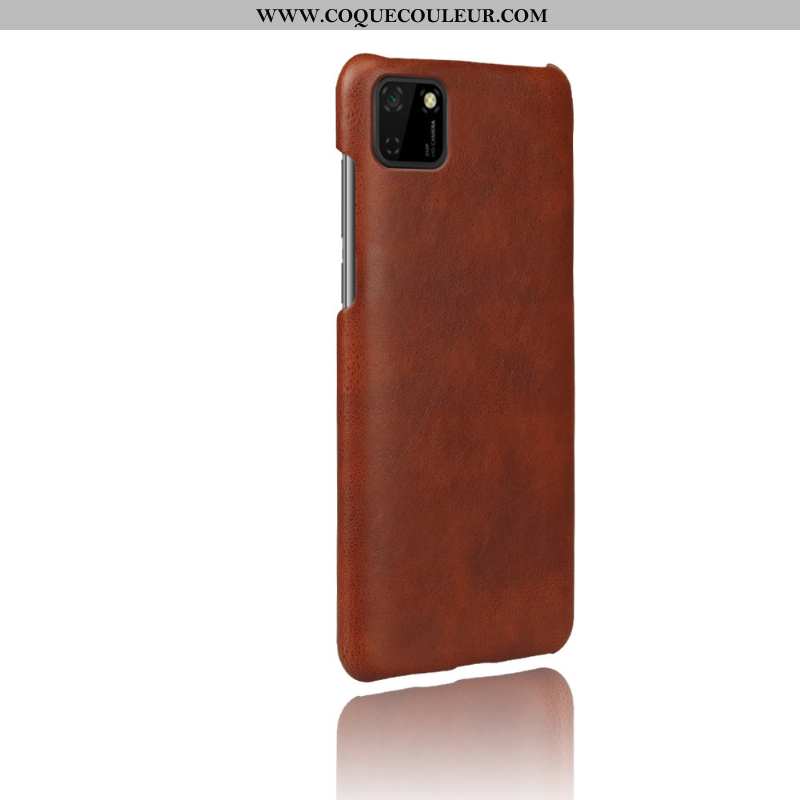 Étui Huawei Y5p Cuir Téléphone Portable Étui, Coque Huawei Y5p Protection Difficile Marron