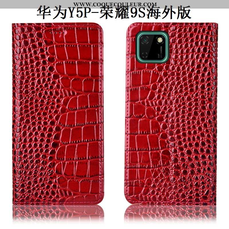 Coque Huawei Y5p Cuir Véritable Téléphone Portable, Housse Huawei Y5p Protection Tout Compris Marron