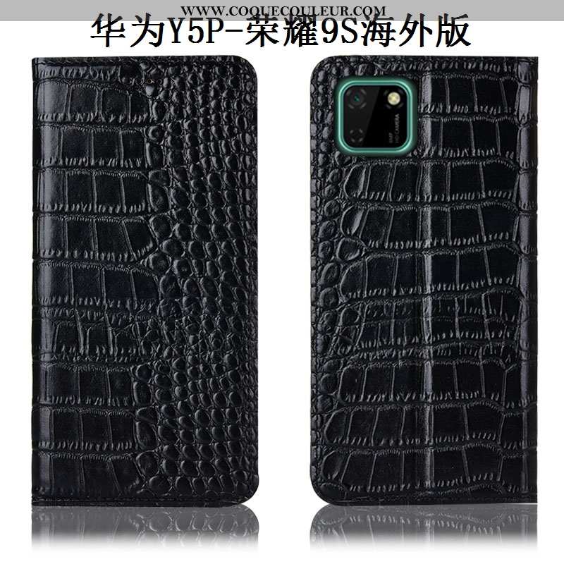 Coque Huawei Y5p Cuir Véritable Téléphone Portable, Housse Huawei Y5p Protection Tout Compris Marron
