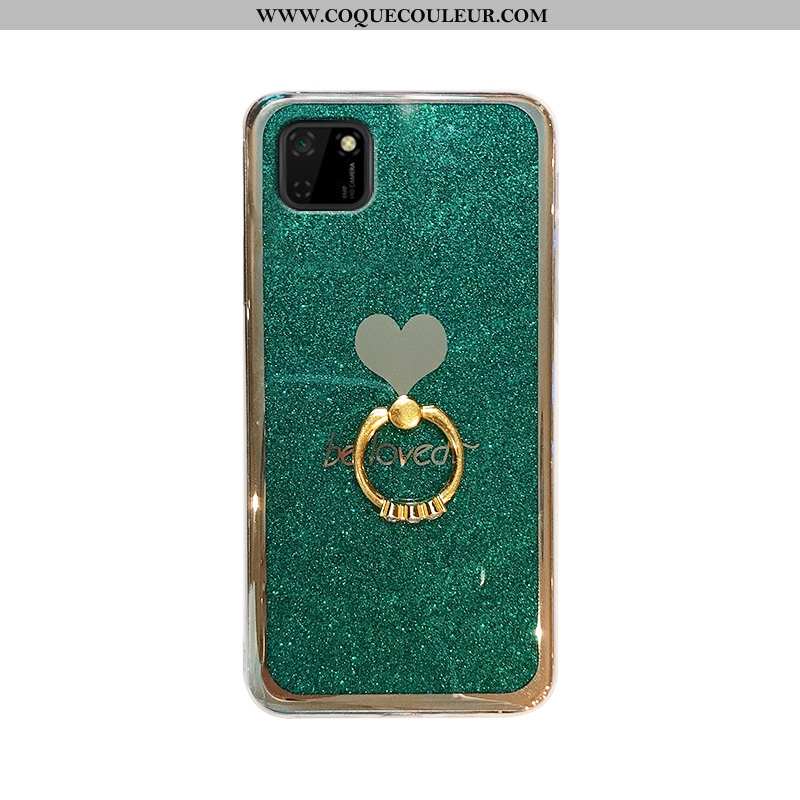 Coque Huawei Y5p Mode Placage Vert, Housse Huawei Y5p Protection Étui Verte