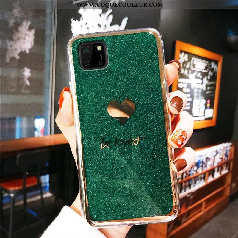 Coque Huawei Y5p Mode Placage Vert, Housse Huawei Y5p Protection Étui Verte