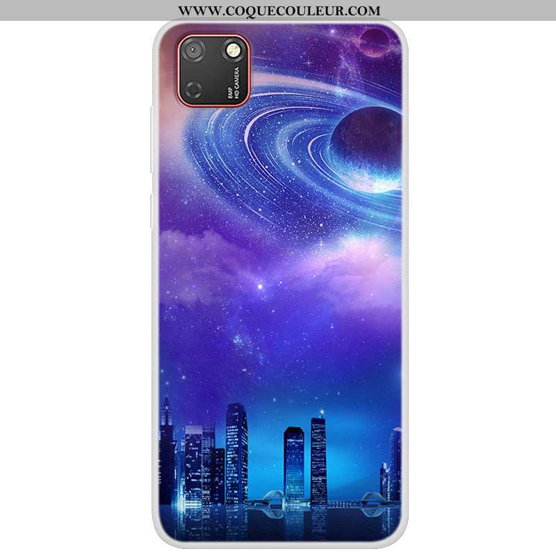 Coque Huawei Y5p Fluide Doux Peinture Coque, Housse Huawei Y5p Protection Tendance Bleu