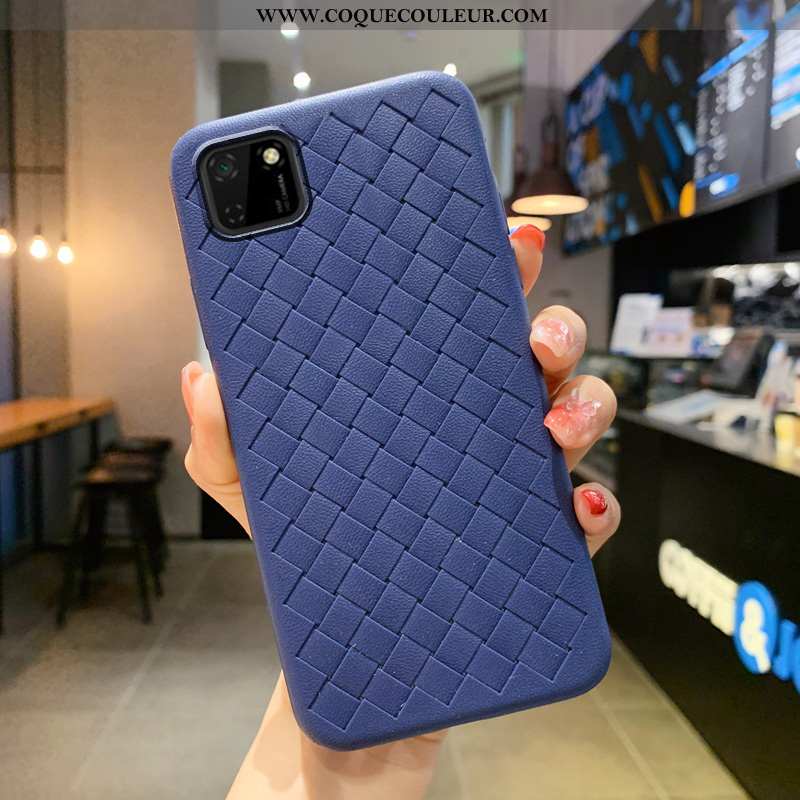 Étui Huawei Y5p Modèle Fleurie Tissage Protection, Coque Huawei Y5p Mode Incassable Noir