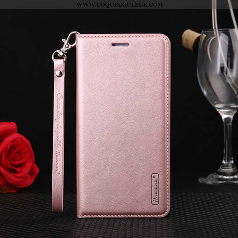 Housse Huawei Y5p Protection Cuir Coque, Étui Huawei Y5p Cuir Véritable Rose