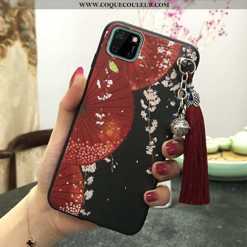 Étui Huawei Y5p Silicone Coque Téléphone Portable, Huawei Y5p Créatif Vintage Rose