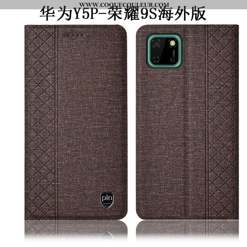 Coque Huawei Y5p Cuir Tout Compris Gris, Housse Huawei Y5p Protection Gris