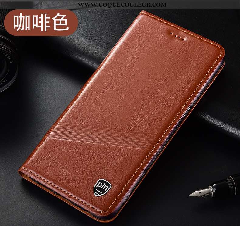 Étui Huawei Y5p Cuir Véritable Téléphone Portable Marron, Coque Huawei Y5p Protection Marron