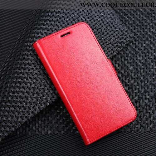 Étui Huawei Y6 2020 Portefeuille Clamshell Étui, Coque Huawei Y6 2020 Cuir Business Rouge