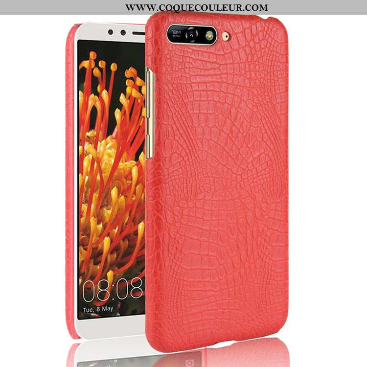 Étui Huawei Y6 2020 Modèle Fleurie 2020 Incassable, Coque Huawei Y6 2020 Crocodile Marron