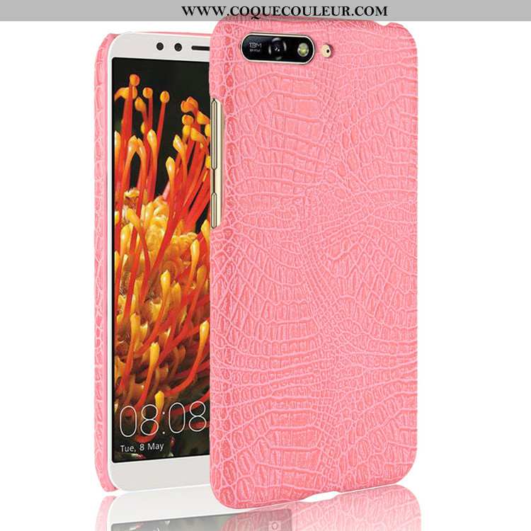 Étui Huawei Y6 2020 Modèle Fleurie 2020 Incassable, Coque Huawei Y6 2020 Crocodile Marron