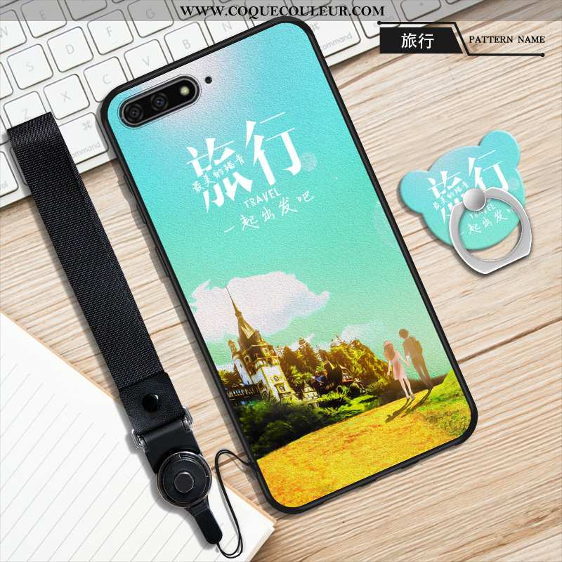 Coque Huawei Y6 2020 Protection 2020 Incassable, Housse Huawei Y6 2020 Ornements Suspendus Étui Bleu