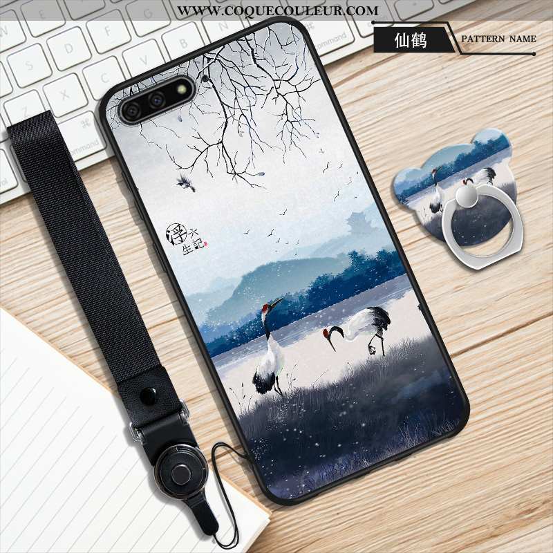 Coque Huawei Y6 2020 Protection 2020 Incassable, Housse Huawei Y6 2020 Ornements Suspendus Étui Bleu