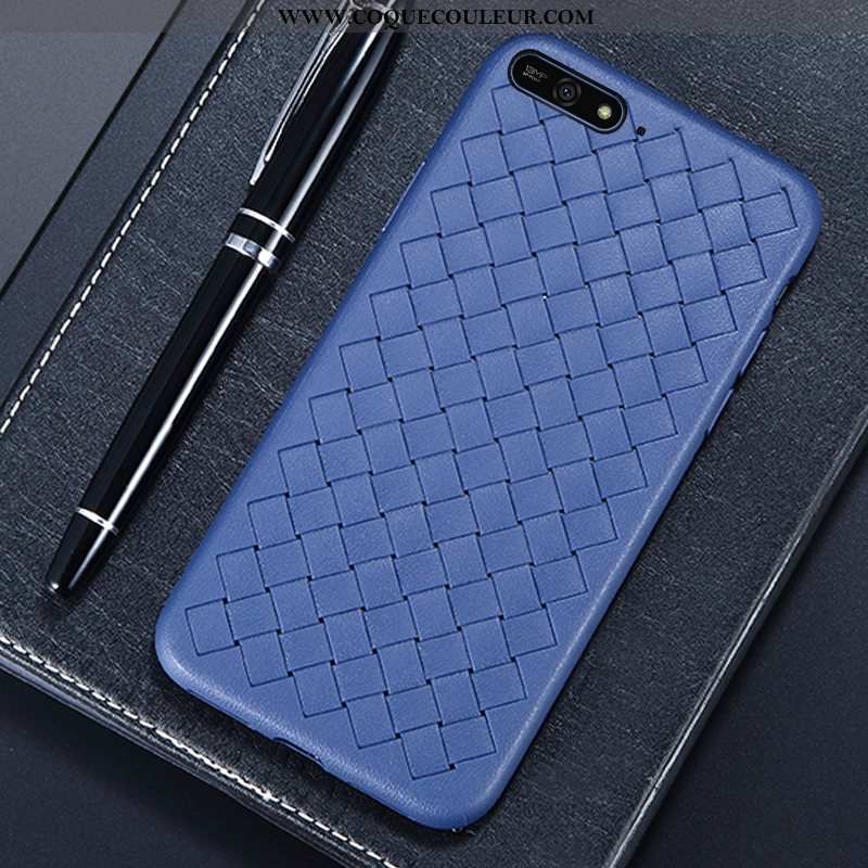 Étui Huawei Y6 2020 Créatif Coque Bleu Marin, Huawei Y6 2020 Modèle Fleurie Incassable Bleu Foncé