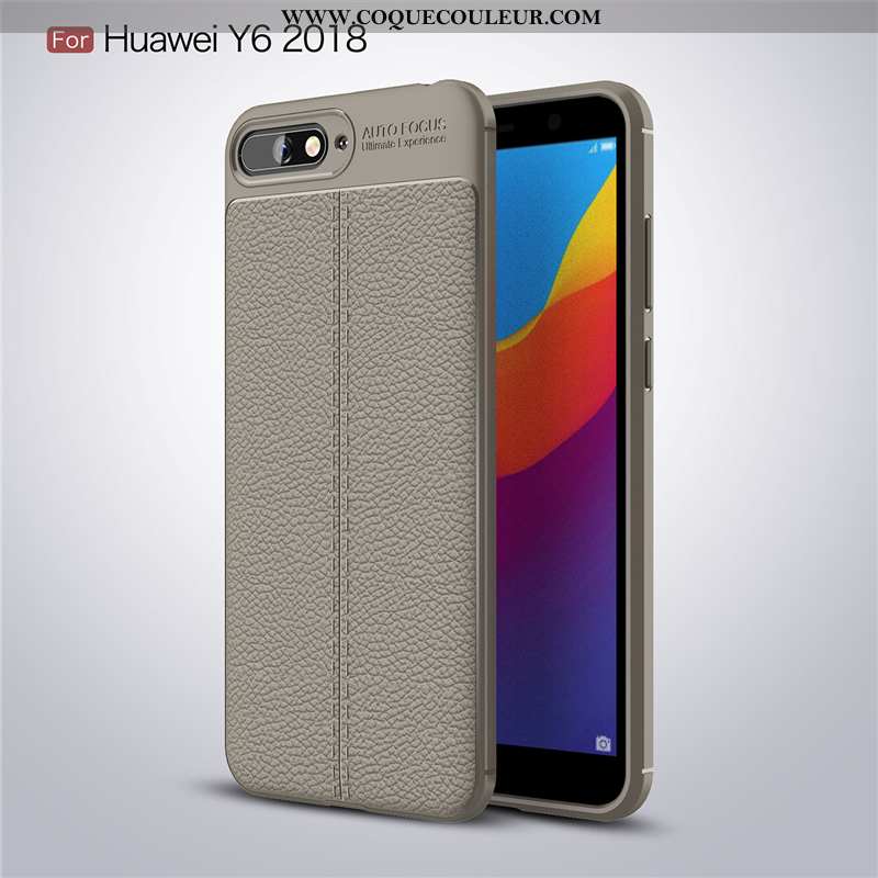 Housse Huawei Y6 2020 Silicone Tendance Cuir, Étui Huawei Y6 2020 Protection Bleu Marin Bleu Foncé