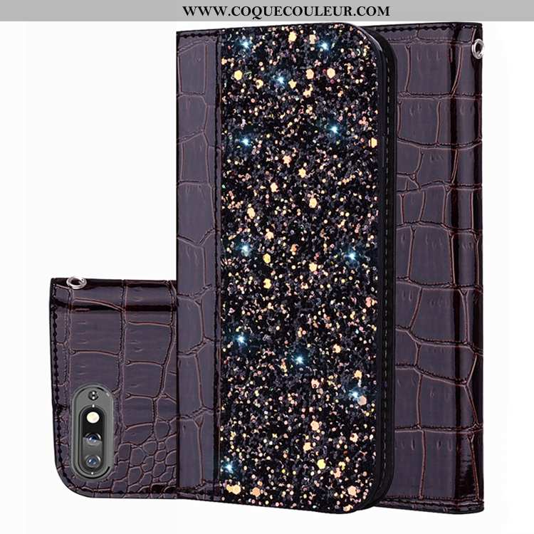 Housse Huawei Y6 2020 Cuir Coque Crocodile, Étui Huawei Y6 2020 Modèle Fleurie Violet