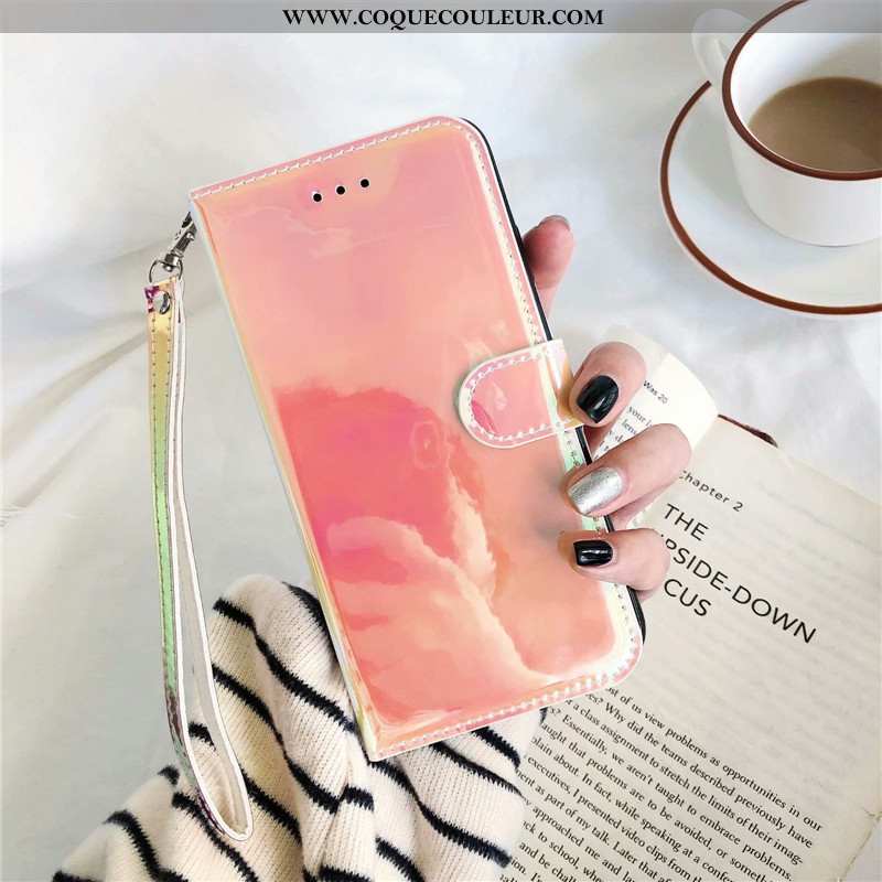 Coque Huawei Y6 2020 Fluide Doux Rose Téléphone Portable, Housse Huawei Y6 2020 Cuir Coloré