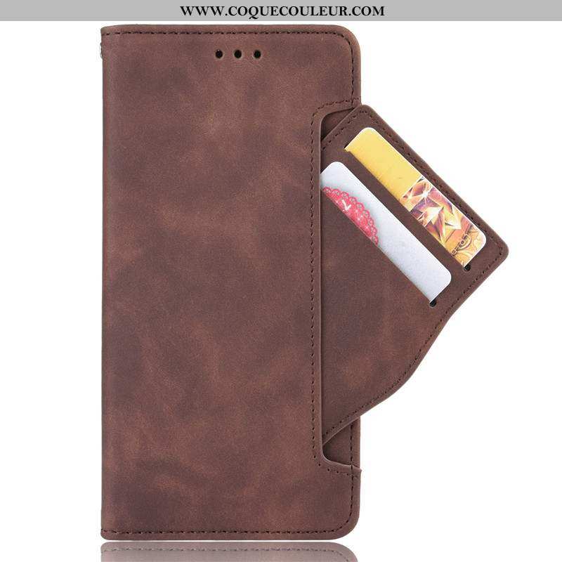 Housse Huawei Y6 2020 Cuir Étui, Étui Huawei Y6 2020 Portefeuille Carte Marron
