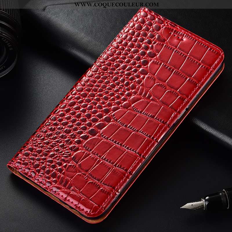 Étui Huawei Y6 2020 Cuir Téléphone Portable, Coque Huawei Y6 2020 Modèle Fleurie Clamshell Rouge