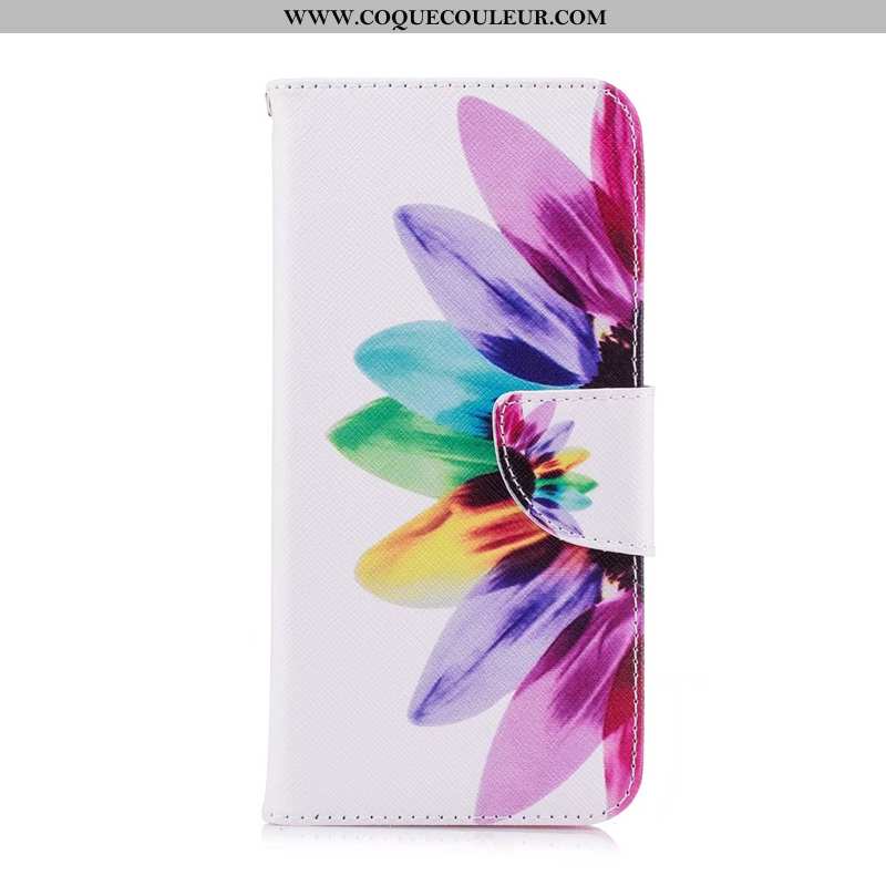 Coque Huawei Y6 2020 Protection Violet Étui, Housse Huawei Y6 2020 Cuir 2020