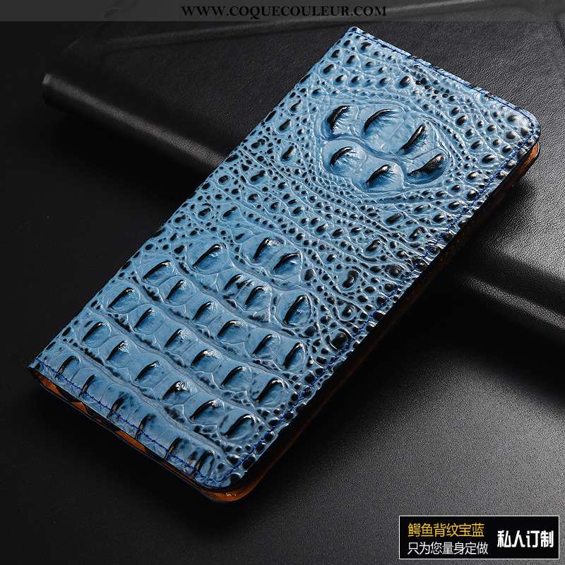 Coque Huawei Y6 2020 Cuir Téléphone Portable Bleu, Housse Huawei Y6 2020 Modèle Fleurie Protection V