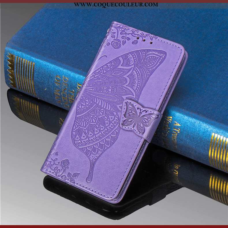 Étui Huawei Y6 2020 Charmant Fleur Violet, Coque Huawei Y6 2020 Cuir Violet