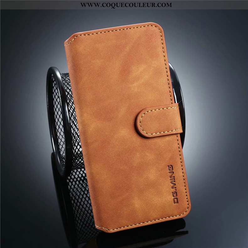 Housse Huawei Y6 2020 Cuir Business, Étui Huawei Y6 2020 Fluide Doux Tout Compris Jaune