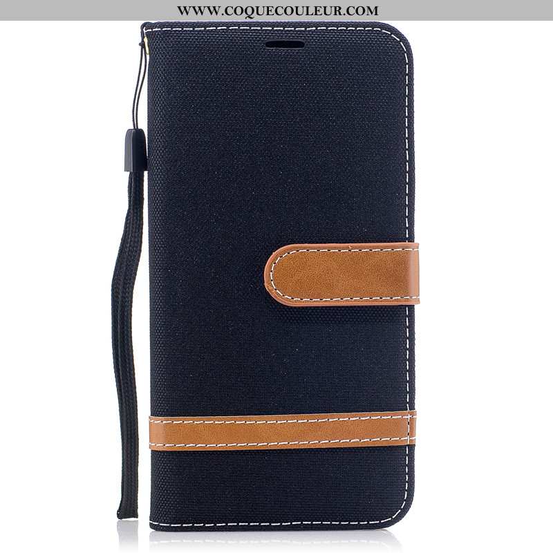 Housse Huawei Y6 2020 Portefeuille Carte Housse, Étui Huawei Y6 2020 Cuir En Denim Marron