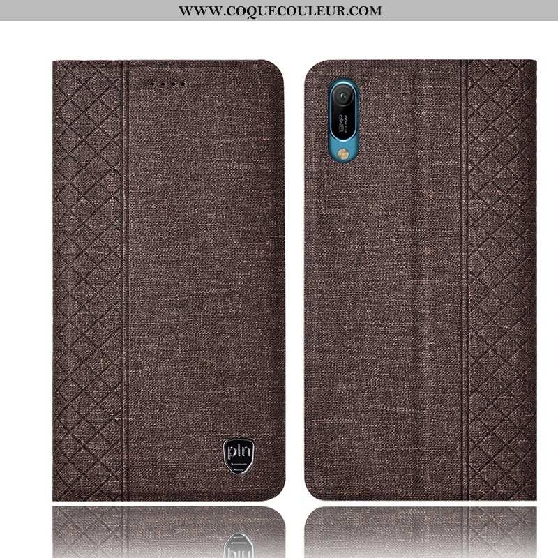 Housse Huawei Y6 2020 Cuir Coque Tout Compris, Étui Huawei Y6 2020 2020 Marron