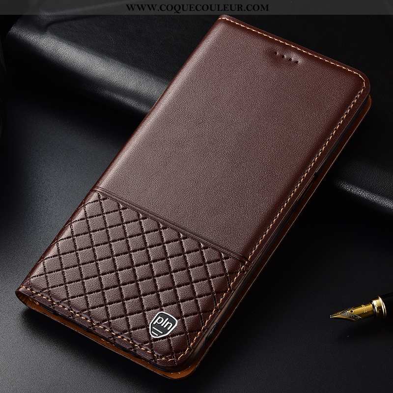 Housse Huawei Y6 2020 Cuir Véritable Incassable Noir, Étui Huawei Y6 2020 Cuir Coque Noir