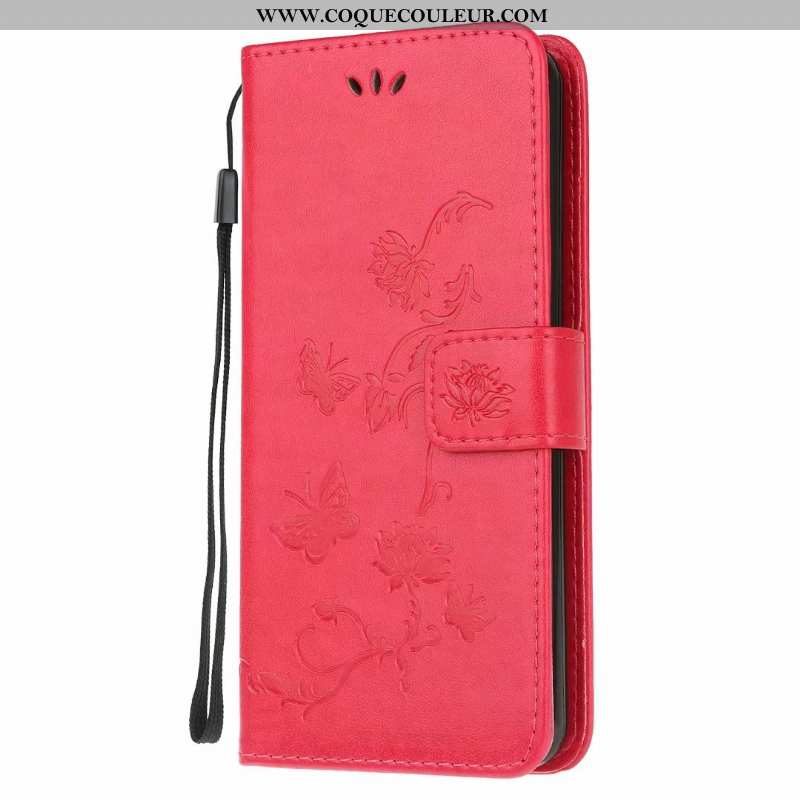 Étui Huawei Y6p Cuir Incassable Violet, Coque Huawei Y6p Fluide Doux Papillon Violet