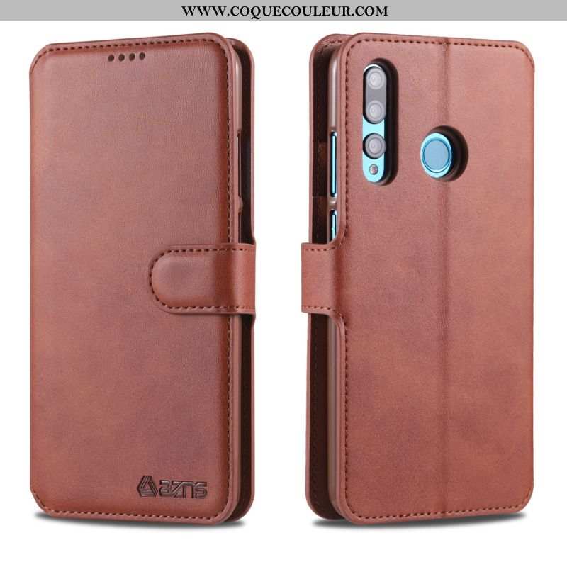 Coque Huawei Y6p Protection Téléphone Portable Housse, Housse Huawei Y6p Portefeuille Marron