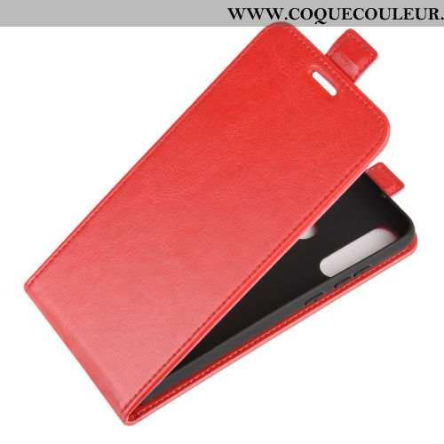 Coque Huawei Y6p Protection Rouge Téléphone Portable, Housse Huawei Y6p Portefeuille Cuir