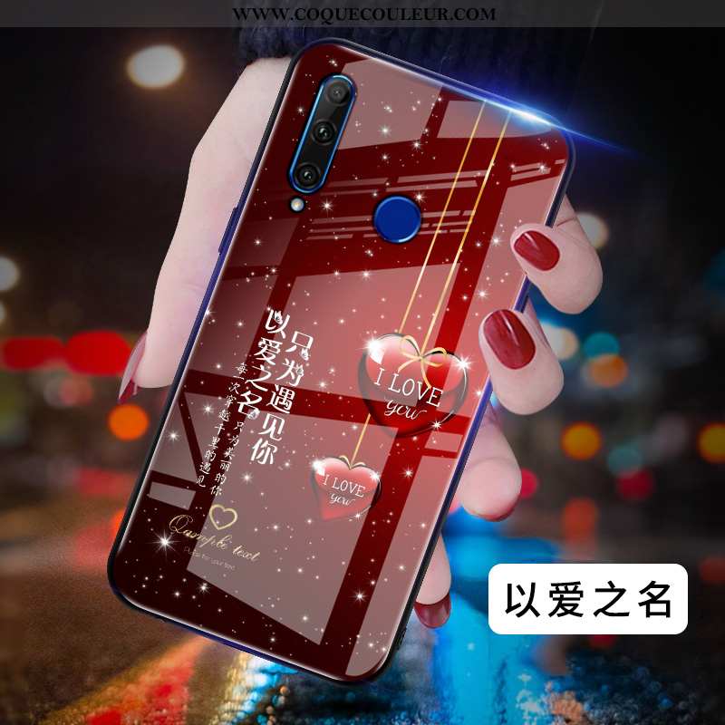Étui Huawei Y6p Ultra Simple Difficile, Coque Huawei Y6p Légère Délavé En Daim Rouge