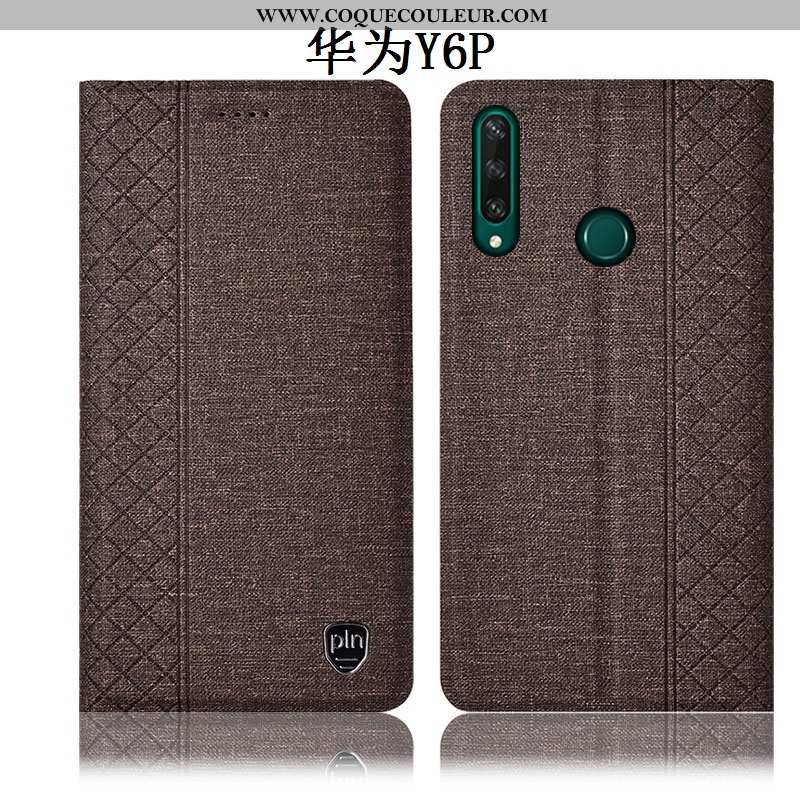 Housse Huawei Y6p Protection Incassable Tout Compris, Étui Huawei Y6p Cuir Téléphone Portable Rose