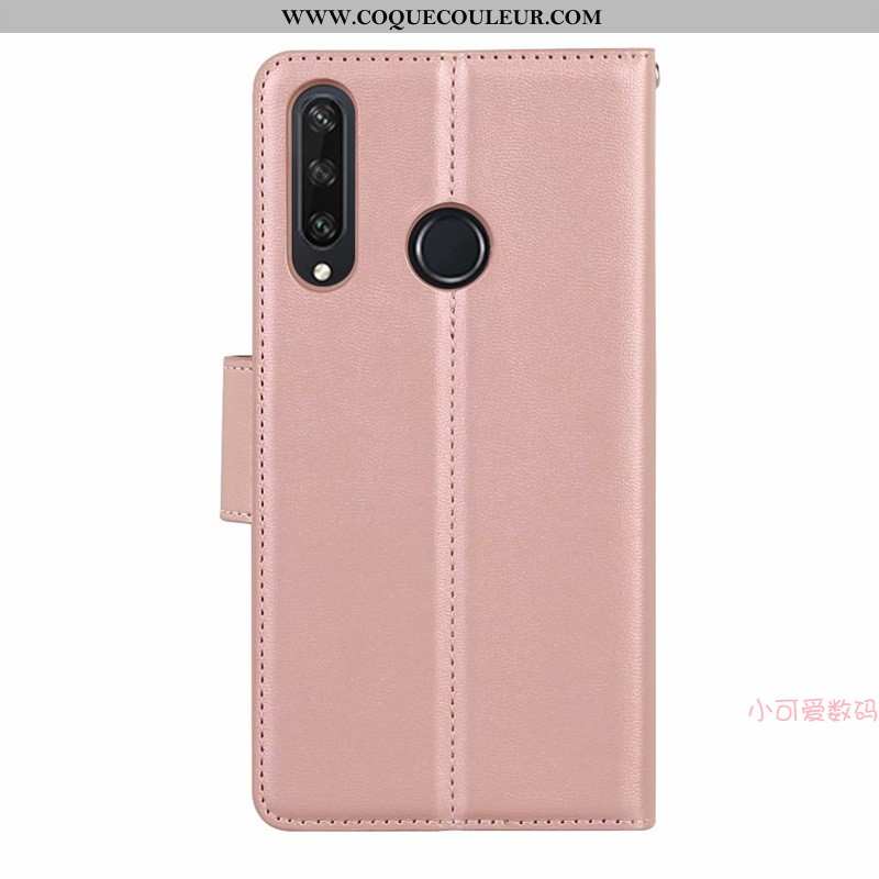 Étui Huawei Y6p Cuir Rose Véritable, Coque Huawei Y6p Silicone Tout Compris