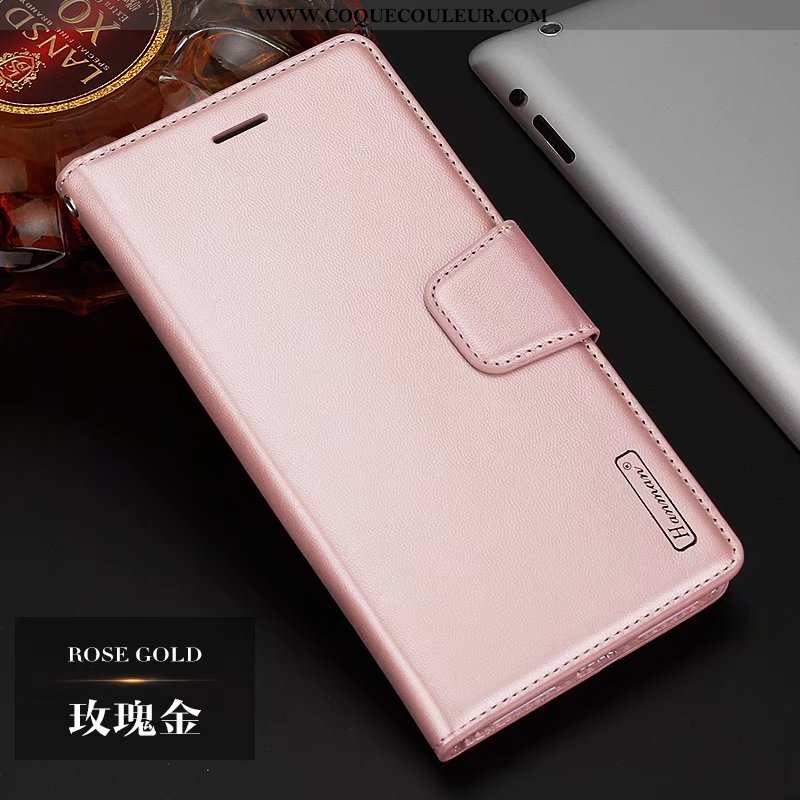 Étui Huawei Y6p Cuir Rose Véritable, Coque Huawei Y6p Silicone Tout Compris