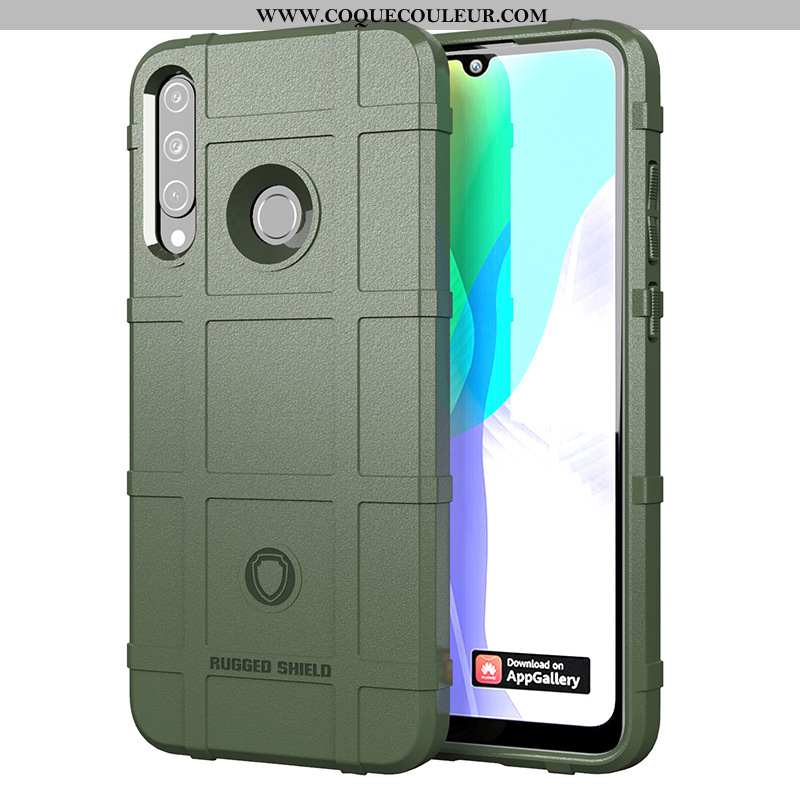 Housse Huawei Y6p Fluide Doux Étui Tout Compris, Huawei Y6p Silicone Vert Verte