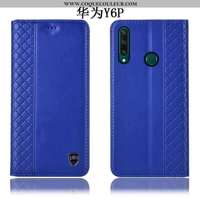 Étui Huawei Y6p Cuir Véritable Téléphone Portable Coque, Coque Huawei Y6p Protection Incassable Marr