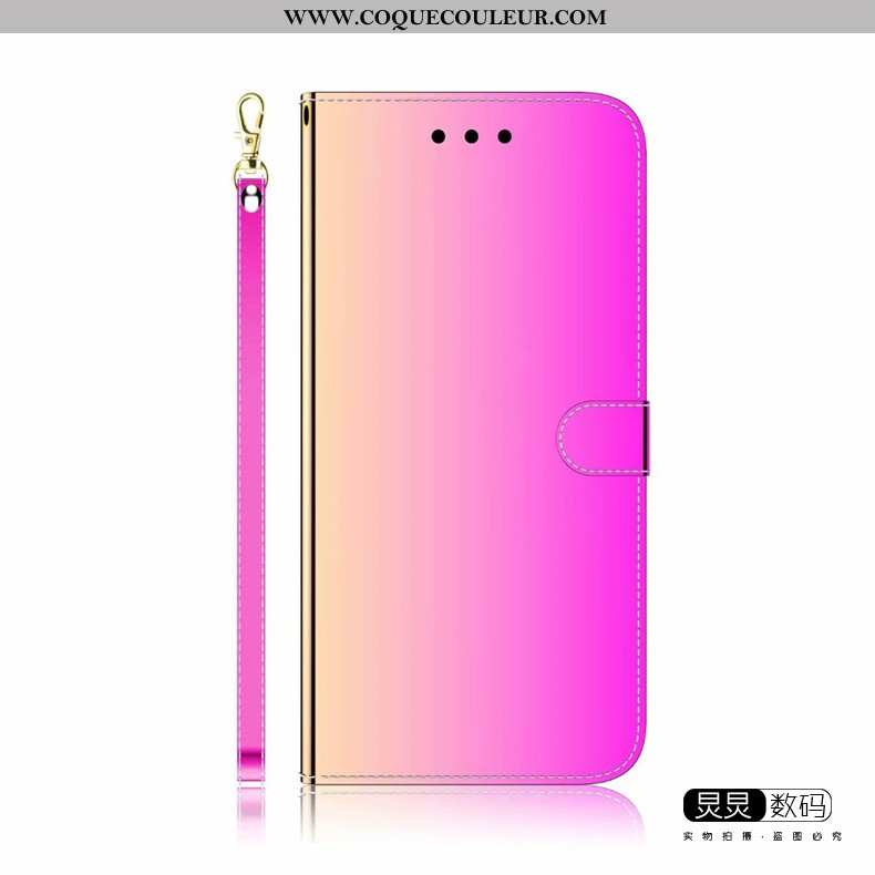 Étui Huawei Y6p Protection Cuir Miroir, Coque Huawei Y6p Personnalité Luxe Violet