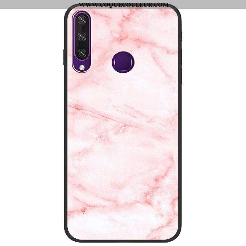 Étui Huawei Y6p Créatif Coque Noir, Huawei Y6p Dessin Animé Peinture Rose