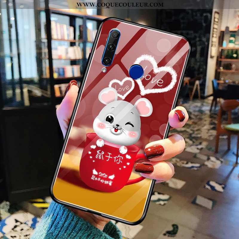 Housse Huawei Y6p Dessin Animé Rouge Frais, Étui Huawei Y6p Charmant Protection