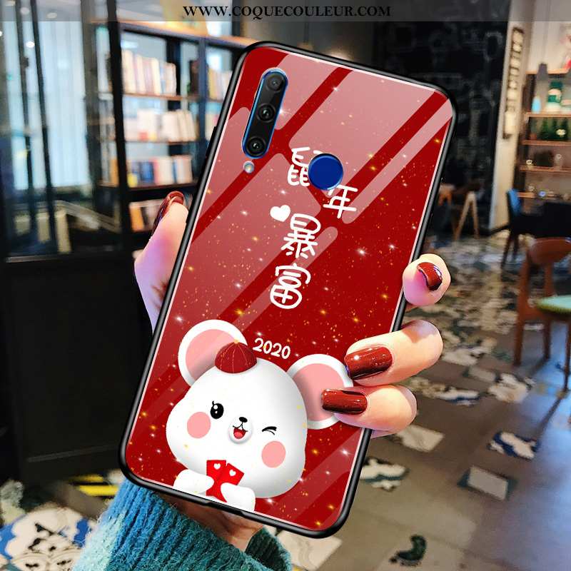 Housse Huawei Y6p Dessin Animé Rouge Frais, Étui Huawei Y6p Charmant Protection