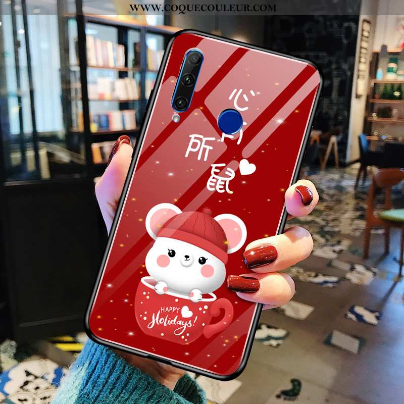 Housse Huawei Y6p Dessin Animé Rouge Frais, Étui Huawei Y6p Charmant Protection