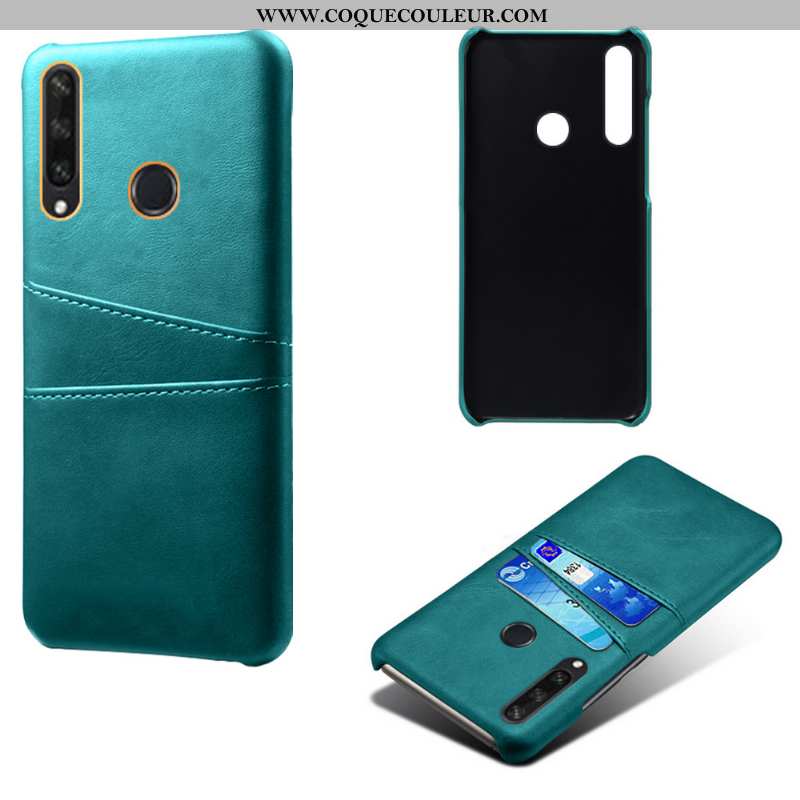 Coque Huawei Y6p Légère Protection Noir, Housse Huawei Y6p Cuir Carte Noir