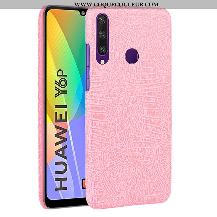 Étui Huawei Y6p Cuir Vintage Difficile, Coque Huawei Y6p Modèle Fleurie Téléphone Portable Bleu