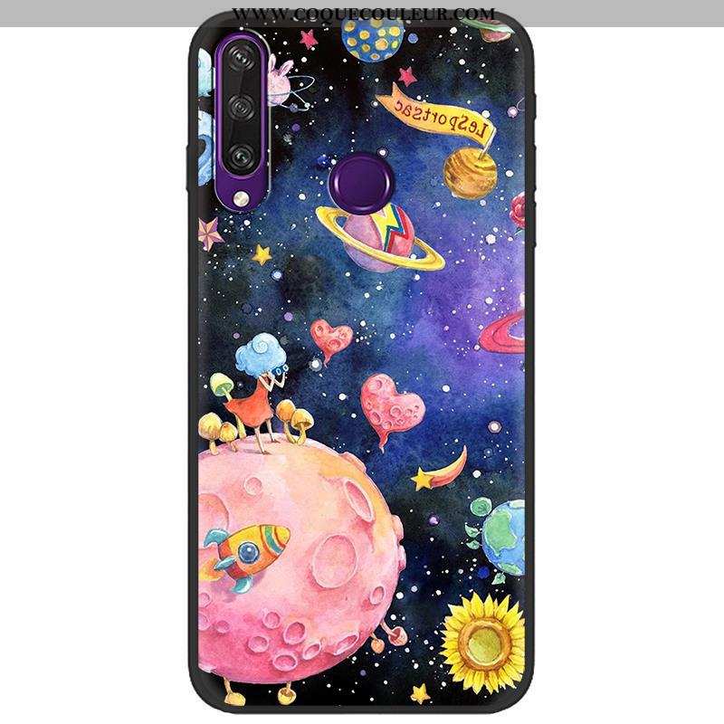 Étui Huawei Y6p Protection Peinture Dessin Animé, Coque Huawei Y6p Délavé En Daim Verte