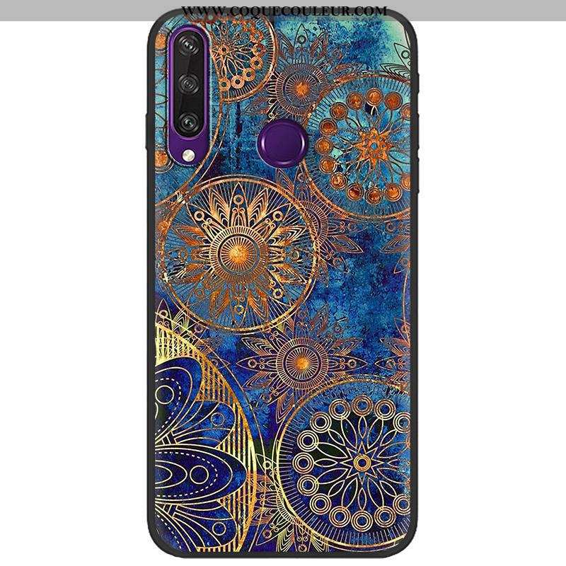 Étui Huawei Y6p Protection Peinture Dessin Animé, Coque Huawei Y6p Délavé En Daim Verte