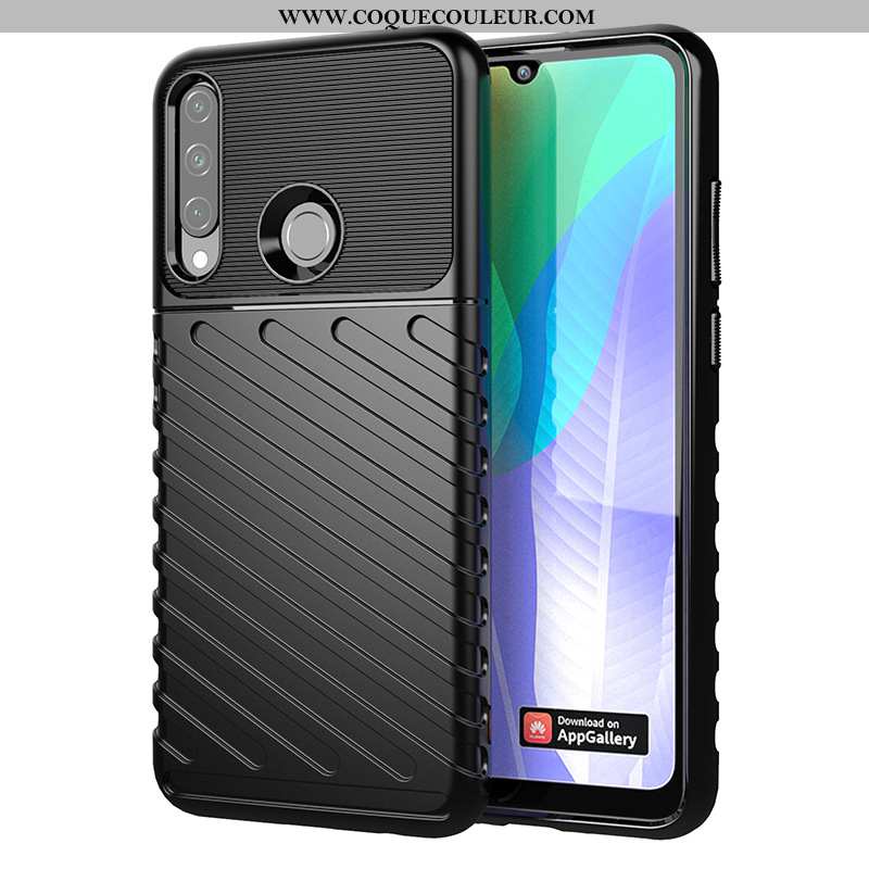 Housse Huawei Y6p Fluide Doux Étui Téléphone Portable, Huawei Y6p Coque Europe Bleu